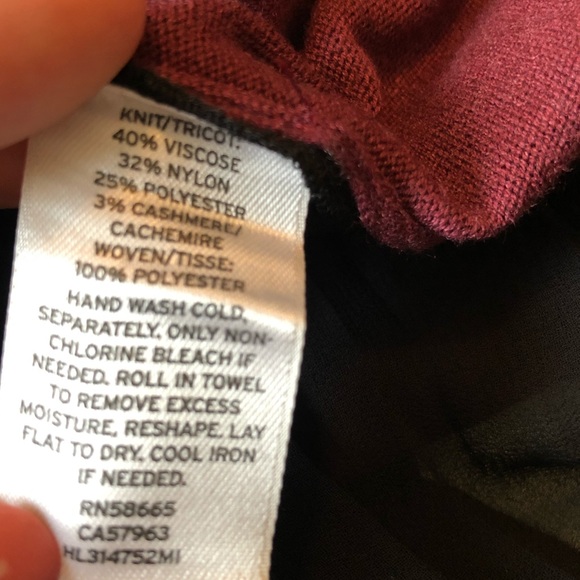 Chelsea28 Pleated Hem Burgundy Sweater - Picture 6 of 6